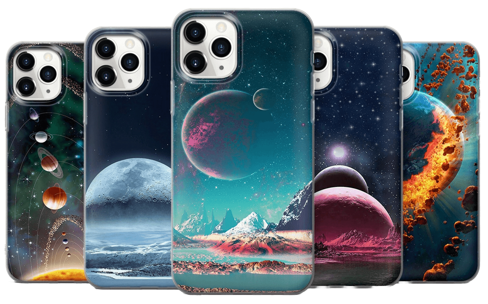Phone case with planets