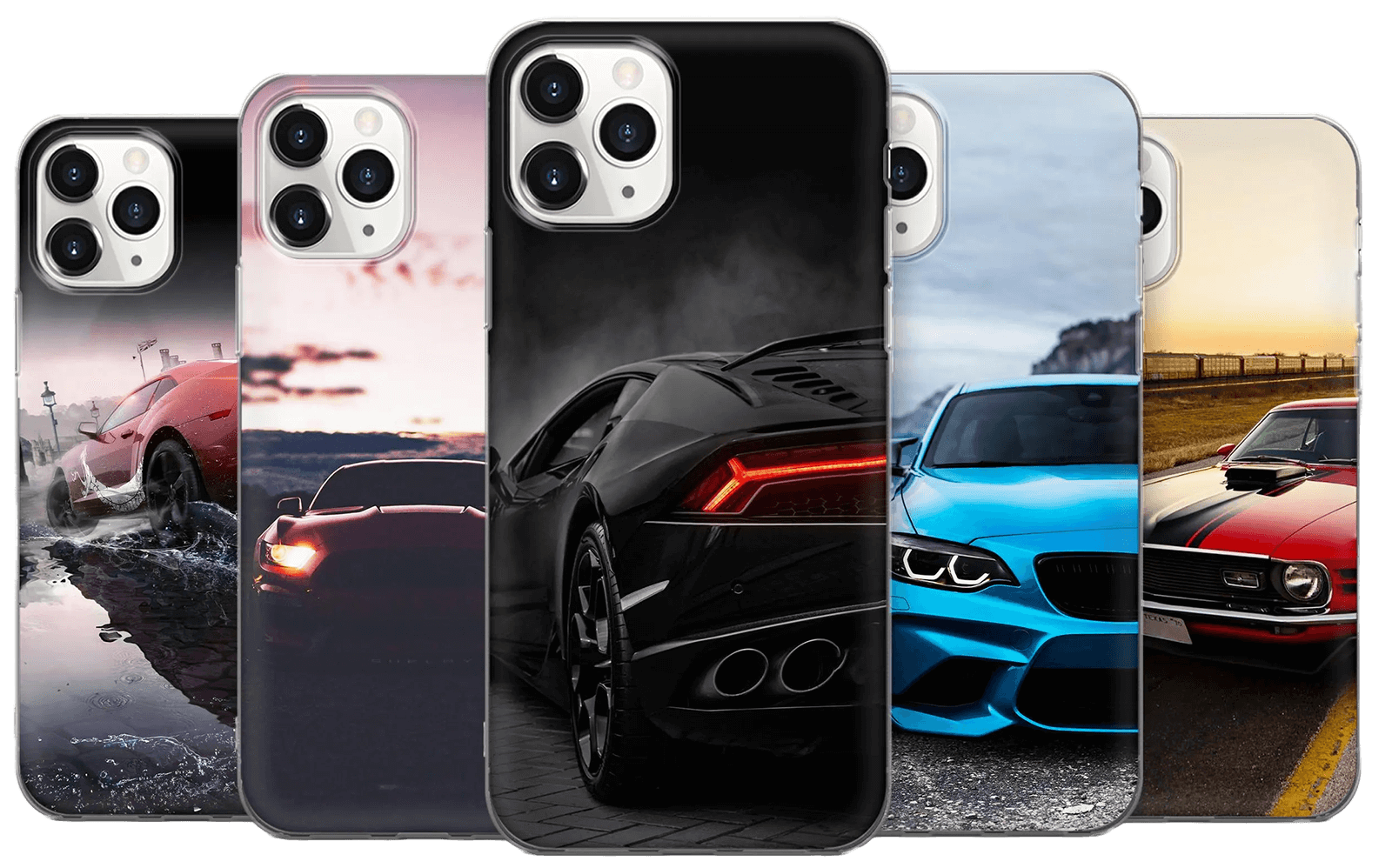 Phone case with image of cars